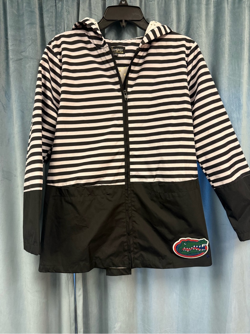 University of Florida Gators Black & White Striped Hooded Jacket size XS